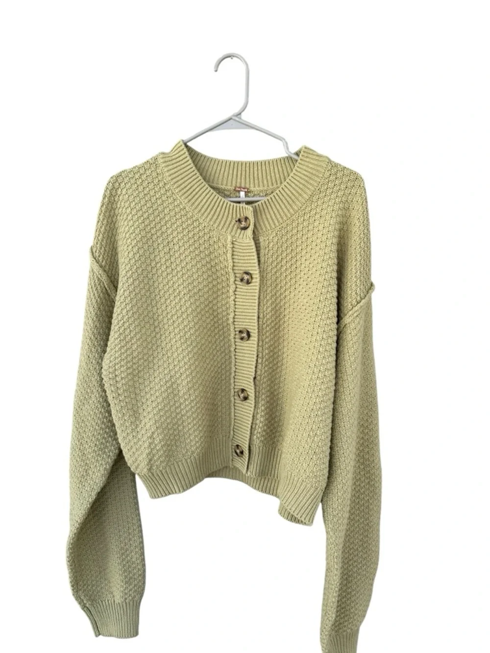 NWT Free People Lila Cardigan Sweater - Size Large - Green - Whispering Willow